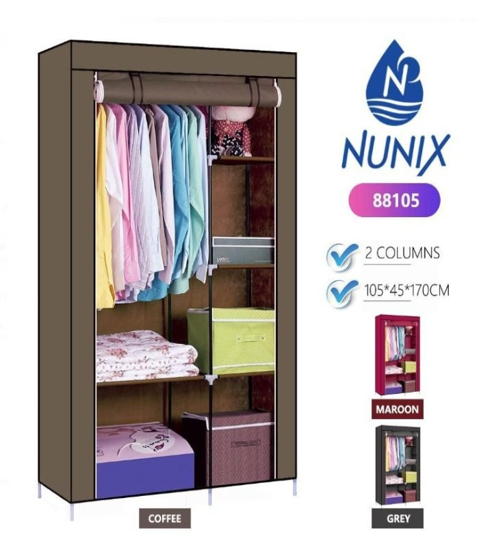 Nunix Portable 2  Column Wardrobe With Quality Fabric 88105