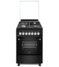 Mika Cooker, 58cm x 58cm, 3 Gas Pool Jet Burners + 1 RAPID Hot Plate, Button Ignition, 3 Function Electric Oven, Matt Black