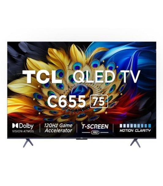 TCL TV 75 Inch Frameless 4K Ultra HD Google Tv Voice Control QLED
