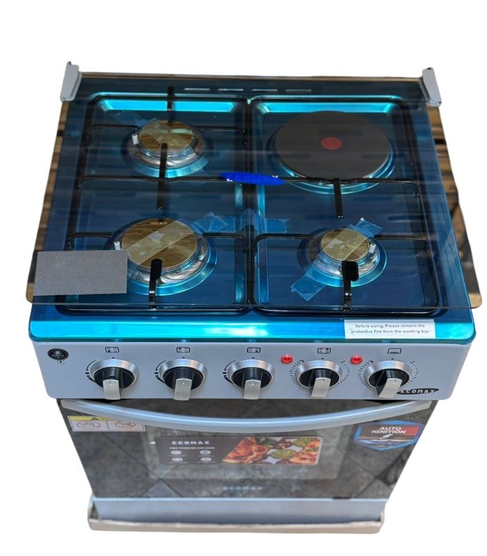 Ecomax Cooker 50x55cm 3 Gas Burners + 1 Hotplate Cooker