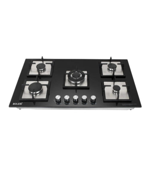 Bolesi Hob Built-in 5gas Tampered Glass Cooker HB-59002 52*76cm