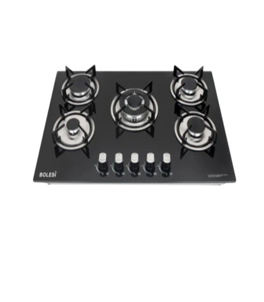 Bolesi Hob Built-in 5gas Tampered Glass Cooker HB-57005