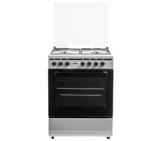 VON Cooker 4 Gas + Electric oven  VCF664061FSX Cast Iron Semi Inox