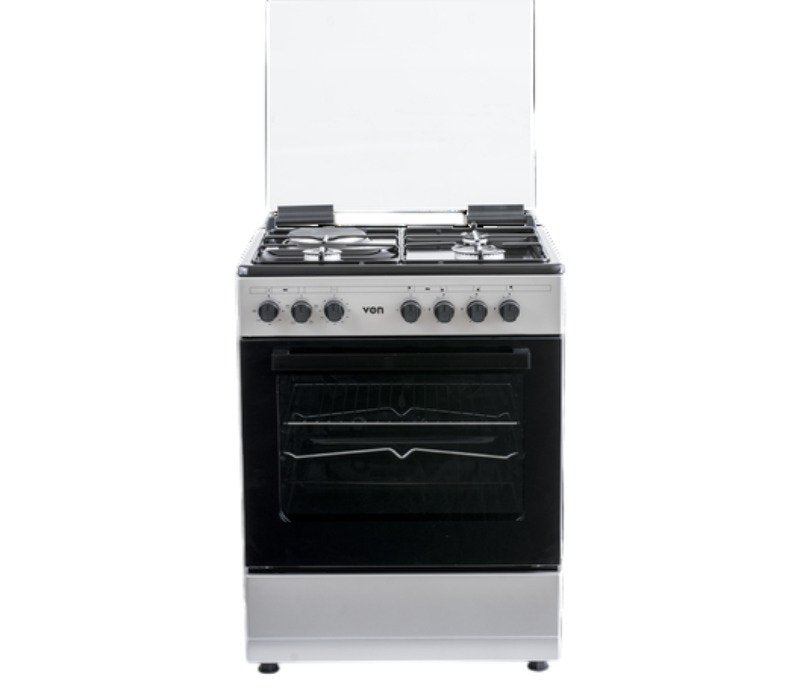 Von Cooker 3 Gas + 1 Electric VCF653131NSY Enamel Black Inox Grey