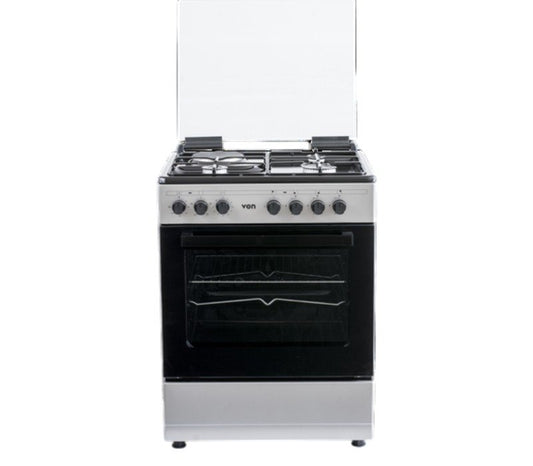 Von Cooker 3 Gas + 1 Electric VCF653131NSY Enamel Black Inox Grey
