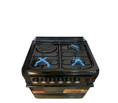 Roch Cooker Free standing 3 Gas Burners + 1 Hotplate - Silver RECK-531BL size 50×55