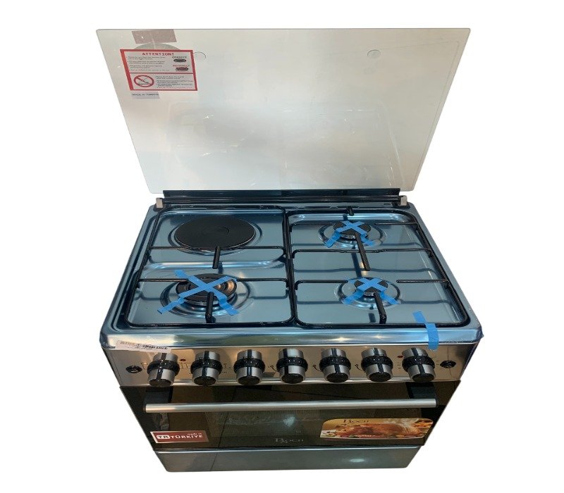 Roch Cooker 60x60CM 3 Gas Burners + 1 Hotplate - Silver RECK-631SS
