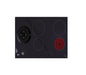 Beko Hob 90cm 1 Wok Burner and 4 Vitro ceramic plates On Black Glass BHG901