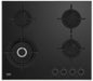 Beko Hob 60cm 3 Gas + 1 Wok on black glass HCLW64222S