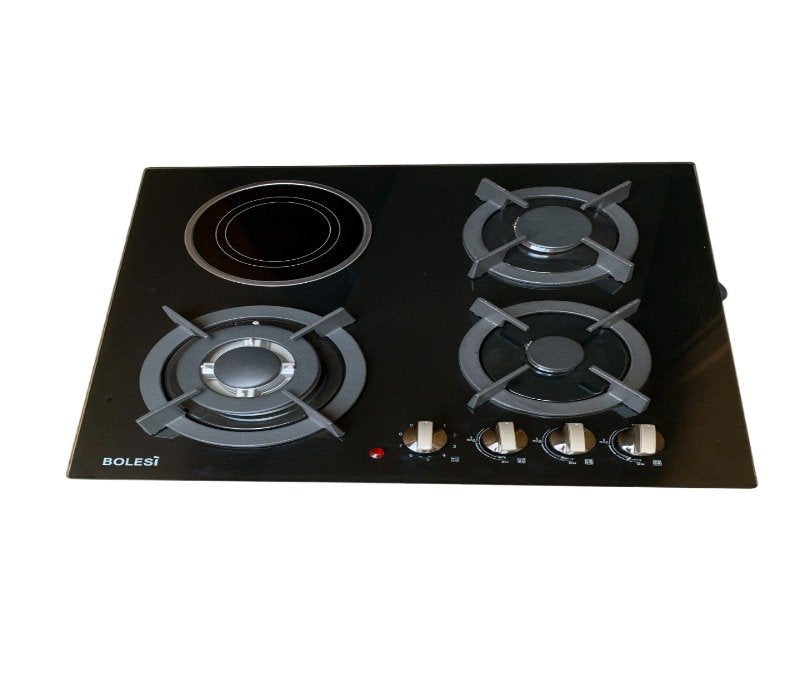 Bolesi Hob 3 gas burner 1 Vitro ceramic Built in cooker