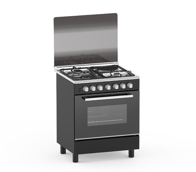 Haier Cooker 60x60 with 3Gas and 1Electric Burners with Electric Oven Black HCR2031EED1