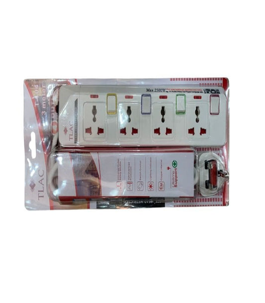 TLAC 4 Way Power Extension With Surge Protector T-104