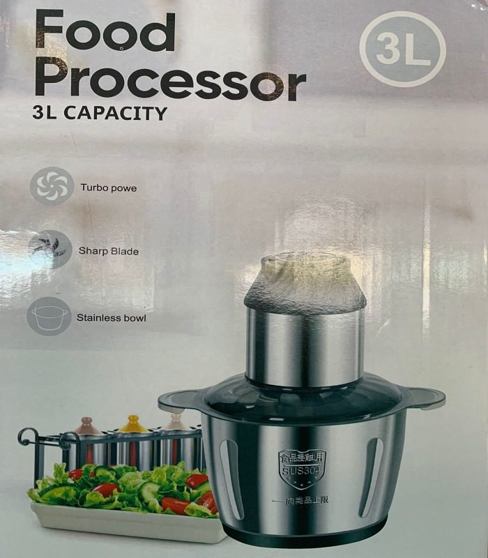 Rashink Food Chopper Electric 3L With Steel Bearing Head and Turbo speed