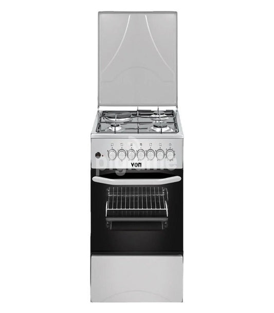 Von Cooker VAC5F131PS 3 Gas + 1 Electric Oven - Silver
