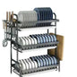 Nunix Dishrack, Multifunctional bowl rack stainless steel 3 tier, DR-503