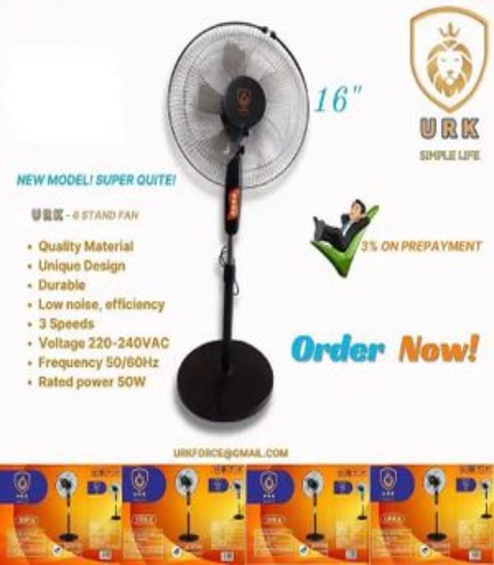 Euroken Fan 16" Modern Standing Fan 3- Speed