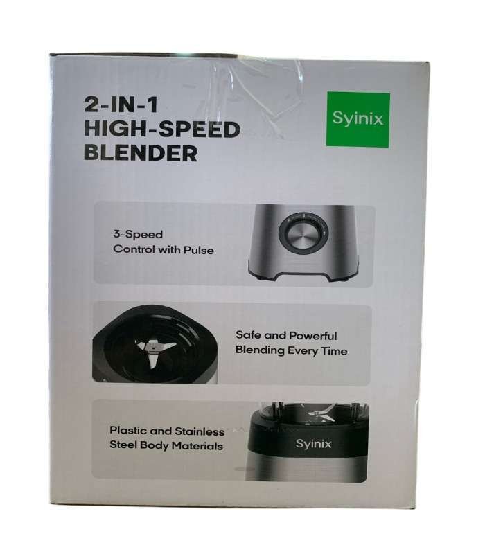 Syinix Blender 2 In 1, With Grinder 1.5Litres Q70BL1 - Black