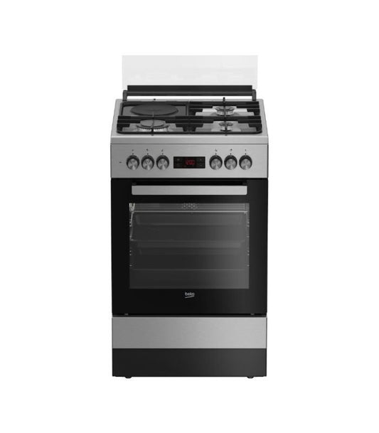 Beko Cooker, 2 Gas Burners, 1 Wok And 1 Hotplate, Electric Oven 60l FSM63330DXDSL