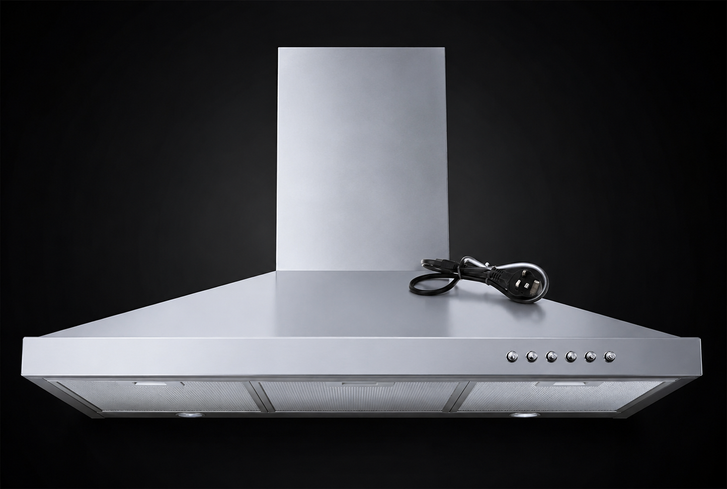Roch T-Shape Kitchen Hood 60CM Silver Stainless Steel Cooker Hood With LED Lights, 3 Speed Extraction &amp; Aluminum Filters