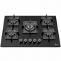 Roch Hob Built In 90cm 5 Burner With Wok Black Tempered Glass Top, Auto Ignition RBH 9050 GLB