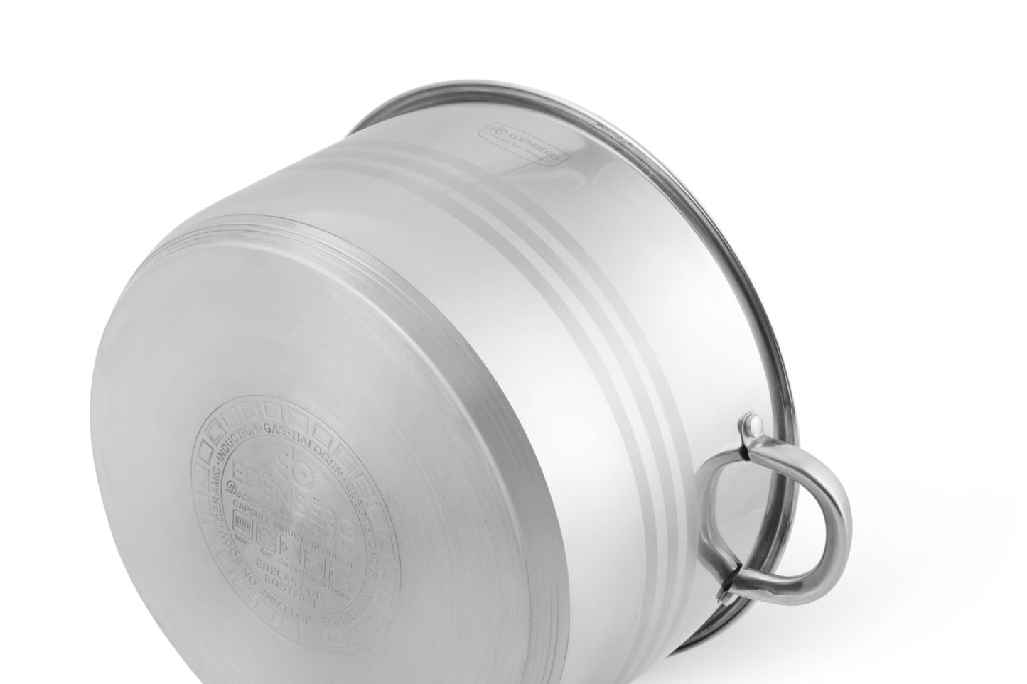 Edenberg Cooking Pot EB-3020 Stainless Steel  12.4L – 30cm – 5-Layer Base – Glass Lid – Induction Compatible
