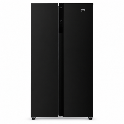 Beko  Fridge 429L Side-by-Side  No Frost, Glass Black BFF255GB KE