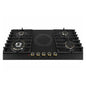 Bolesi Hob 5 Burner Built-In Gas and Electric Hob 4 Gas Burners With Wok + 1 Electric Plate, Tempered Glass Top, Cast Iron Pan Support, Auto Ignition. Black
