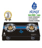 Nunix Cooker, Glass Table Top Double Burner Gas Stove GG PRO 001