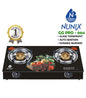 Nunix Cooker, Glass Table Top Double Burner Gas Stove GG PRO 004