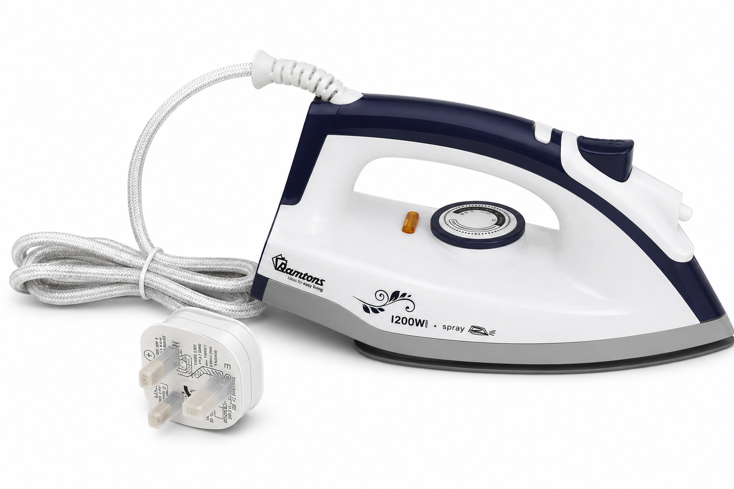 Ramtons Dry and Spray Iron RM693 – 1200W Non-Stick Soleplate with Temperature Control and Self-Clean Function