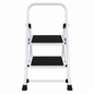 TLAC Foldable Steel Step Ladder GD-SL01P – 2-Step, White & Black