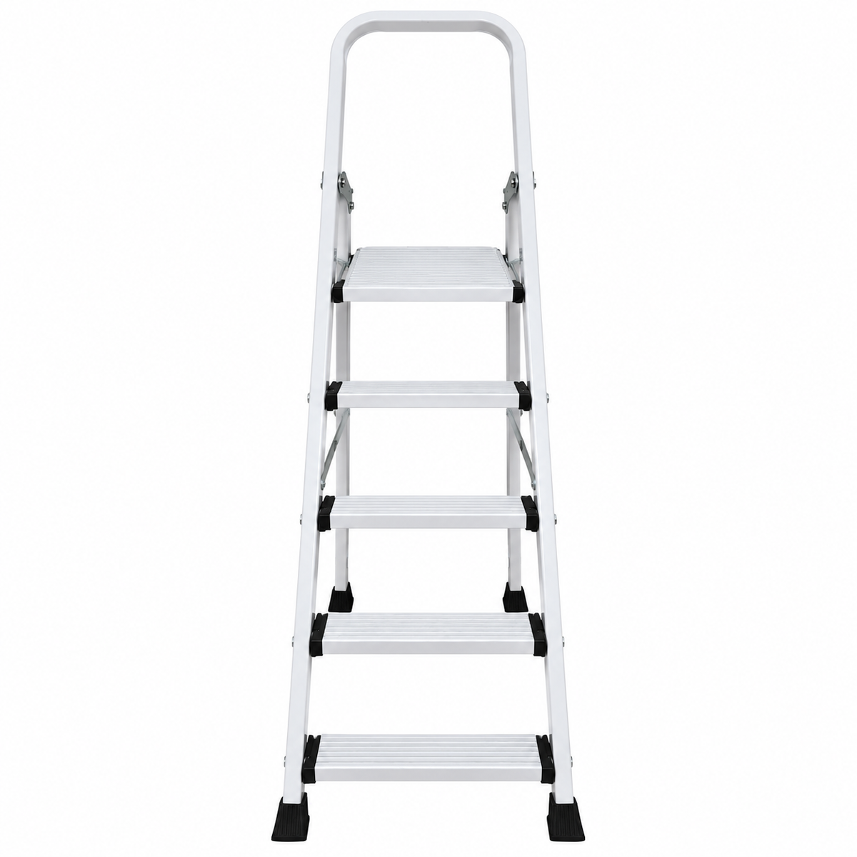 TLAC Foldable Steel Ladder GD-SL02P – White, Heavy-Duty Multipurpose Household Step Ladder