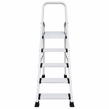 TLAC Foldable Steel Ladder GD-SL02P – White, Heavy-Duty Multipurpose Household Step Ladder