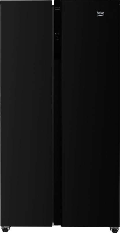 Beko  Fridge 429L Side-by-Side  No Frost, Glass Black BFF255GB KE