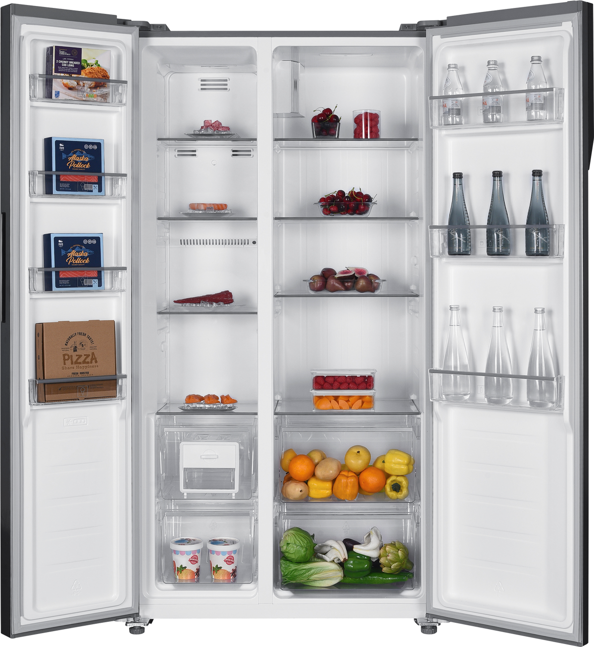 Beko  Fridge 429L Side-by-Side  No Frost, Glass Black BFF255GB KE
