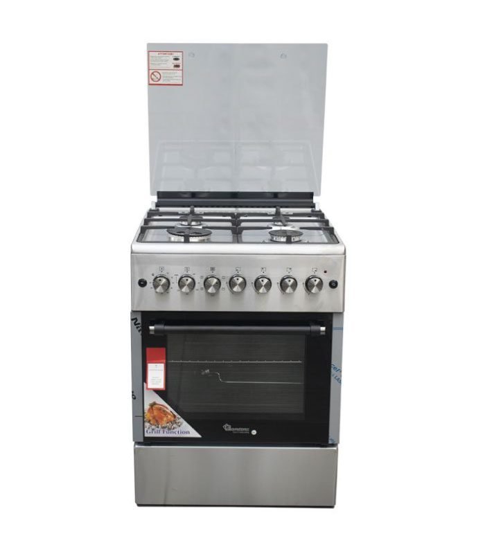 Ramtons Cooker,  4Gas + Electric Oven 60X60 Stainless Steel Cooker - RF/492