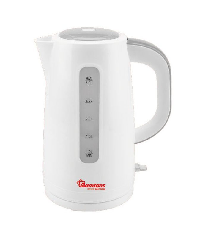 Ramtons Kettle, Cordless Electric Kettle 3 Liters White- RM/567