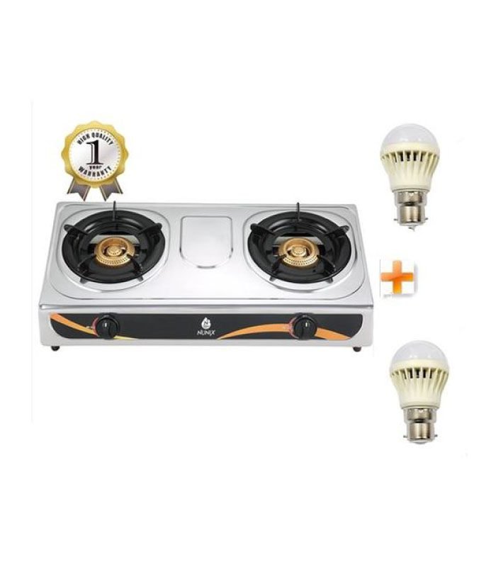 Nunix Cooker Table Top Gas Stove Table Top Cooker + Free 2 Bulbs  SS001