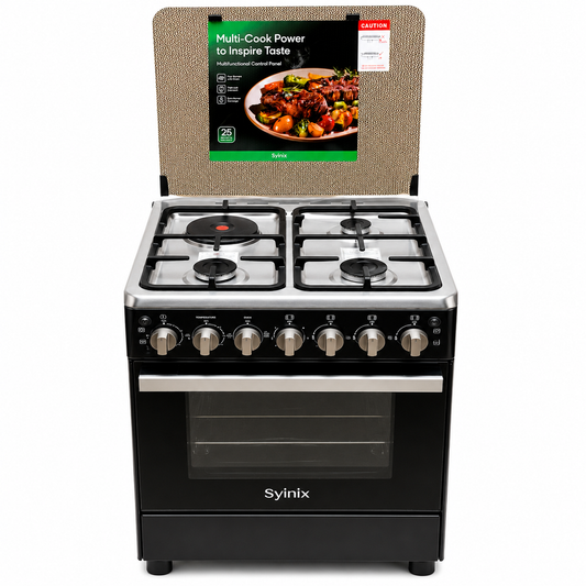 Syinix Cooker 60x60cm 3+1 with 80L Electric Oven & Rotisserie  Q60GC3