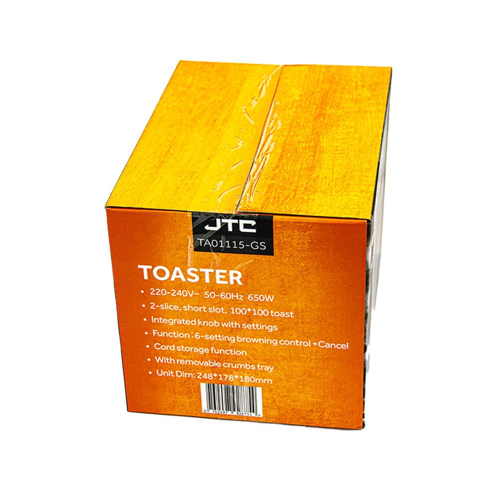 JTC Toaster 2 Slice  650W Compact With Adjustable Settings (TA01115-GS)