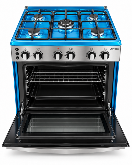 Unitech Cooker Free Standing 5 Gas Burners,Gas Oven,Jet burner with WOK Size 60*80
