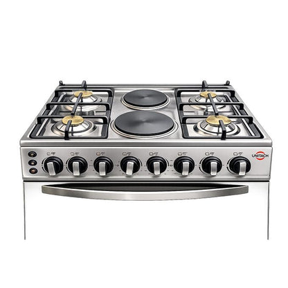 Unitech Cooker Free Standing 4 Gas 2 Electric Plates GAS OVEN Jet burner Size 60*80