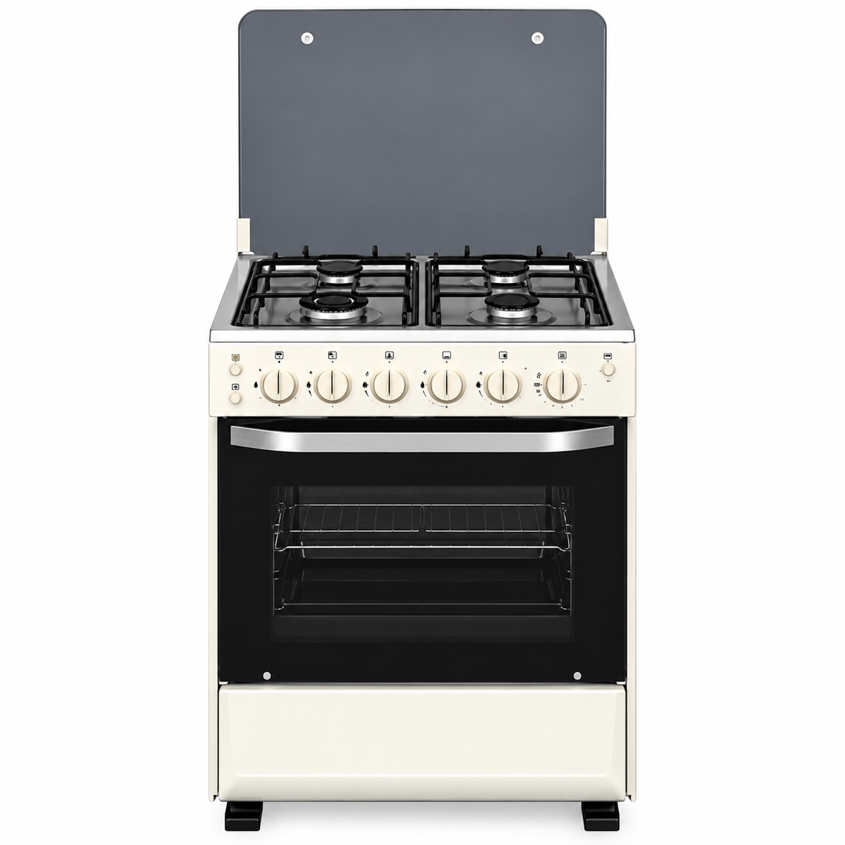 Eurochef Cooker 4 Gas Burners Electric Oven rotisserie Silver EG55