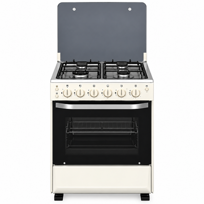 Eurochef Cooker 4 Gas Burners Electric Oven rotisserie Silver EG55