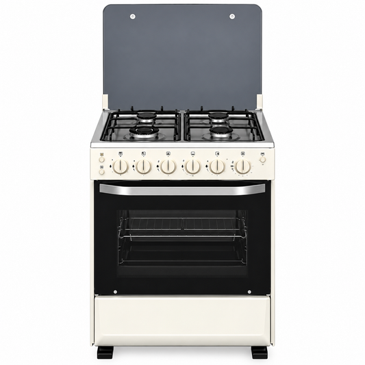 Eurochef Cooker 4 Gas Burners Electric Oven rotisserie Silver EG55