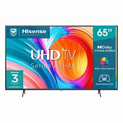 Hisense TV 65 Inch 65A7H Smart 4K UHD Frameless VIDAA OS