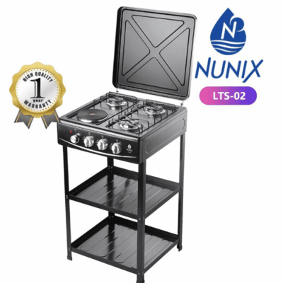 Nunix Cooker 3 Gas +1 Electric Plate Cooker Plus Shelves LTS-02