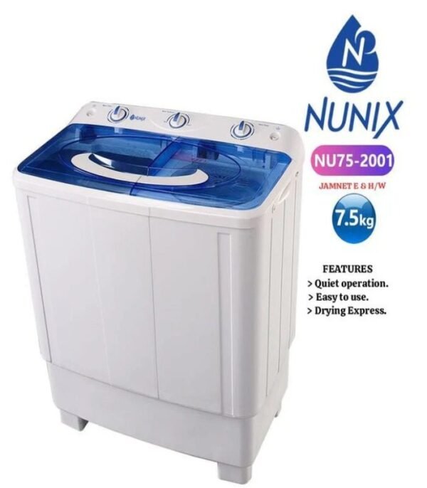 Nunix Washing Machine  7.5KG Twins Tub Washing Machine - Image 1