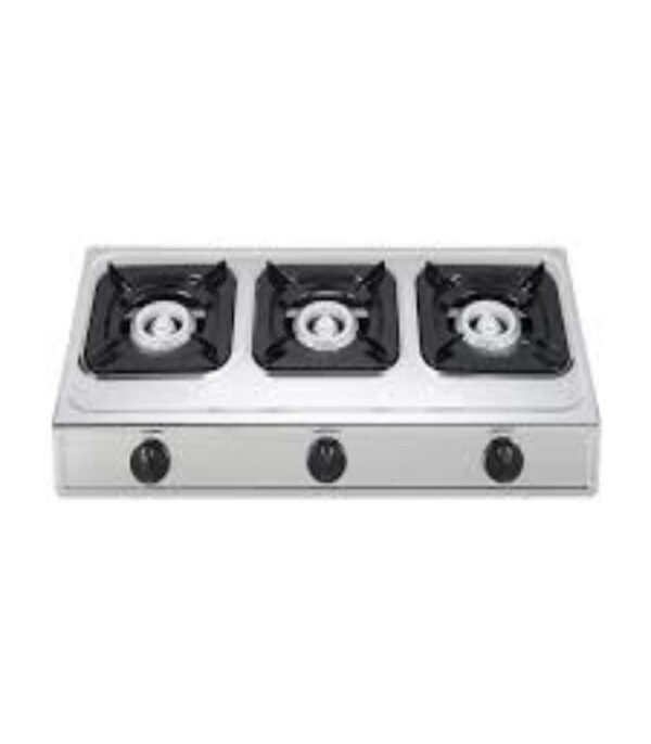 Amaze Cooker Stainless Steel 3 Burner Table Top Gas Stove - Image 1