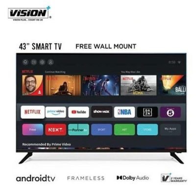 Vision Plus TV VP8843SF - 43" FHD Frameless Android OS Smart TV - Black